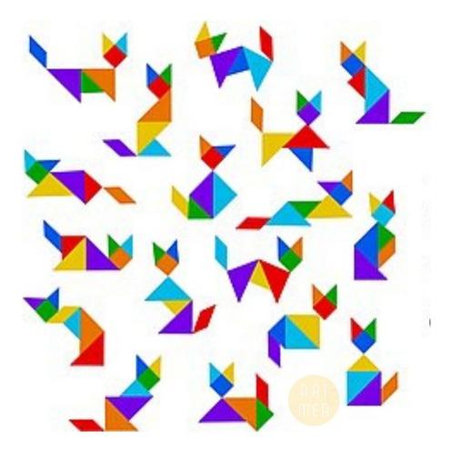 Juego De Rompecabezas Pedagógico Tangram Montessori