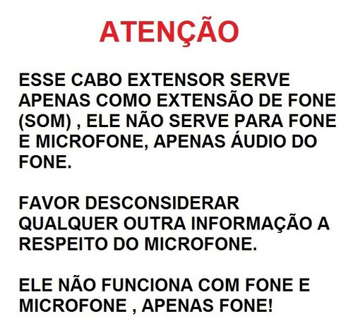 Imagem 2 de 7 de Cabo Extensor Extensao Fone P2 Macho X Femea 5 Metros