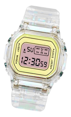 Reloj Transparente Estilo Retro Extensible De Colores