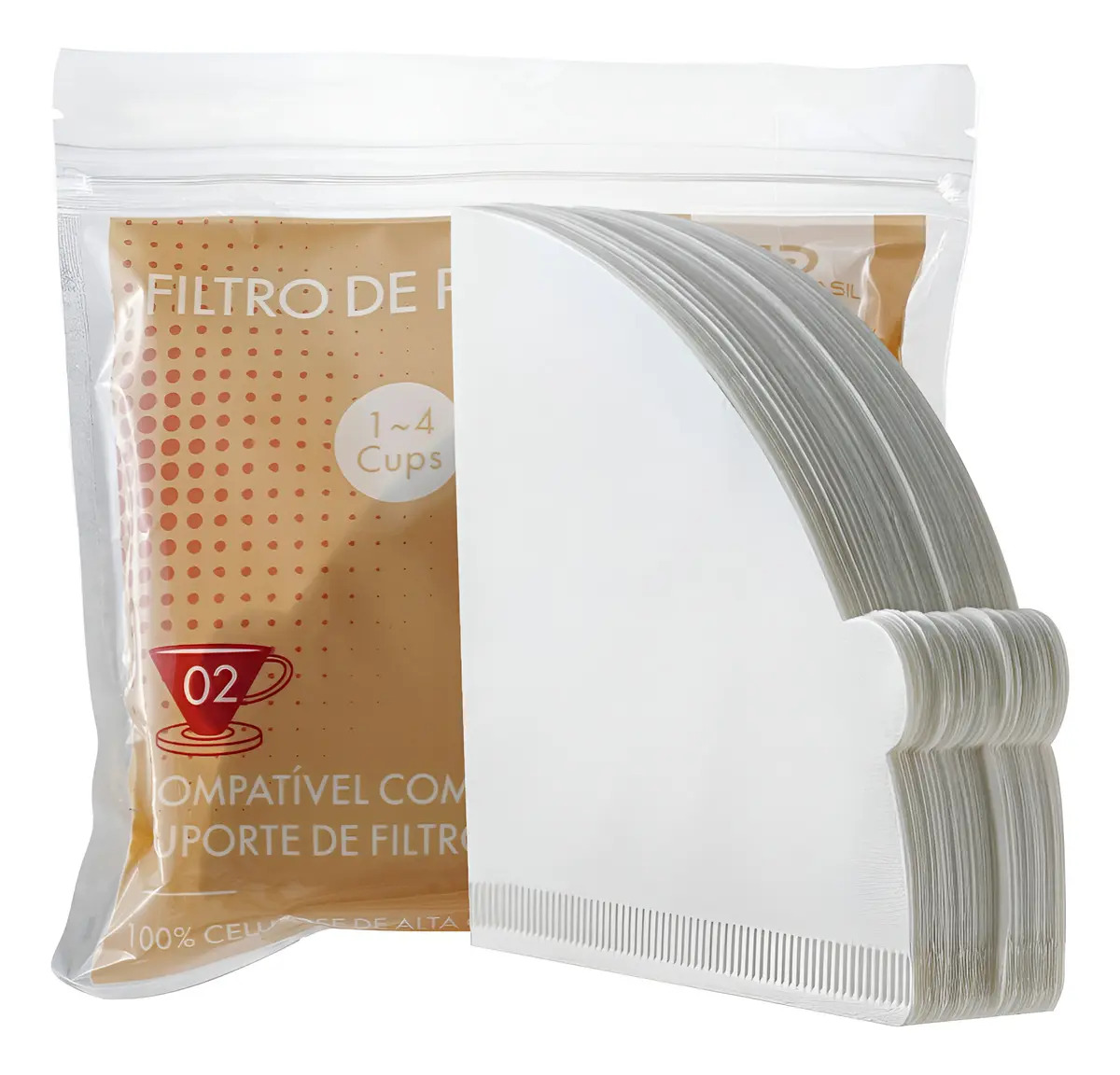 Filtro de Papel Cônico V60 02 Days Brasil 100 Unidades Com Ziplock