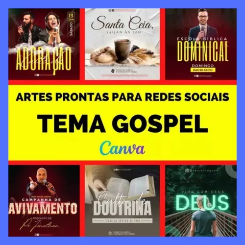 comprar Modelos Template Arte Editável Igreja Gospel No Canva