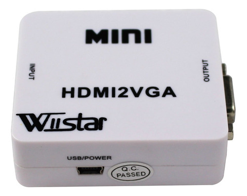 Wiistar Conversor Hdmi A Vga Adaptador Con 3.5mm Stereo Audi