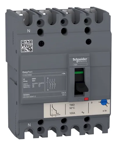Interruptor Tetrapolar Cvs100 Bs 4x100a 16ka Schneider