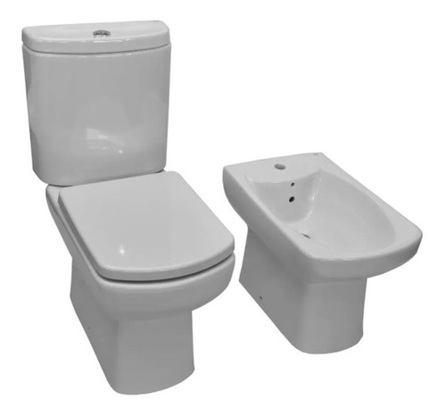 Inodoro Largo Dama Senso + Depósito + Bidet, Roca