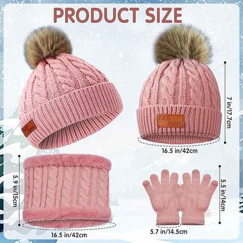 Gorro De Invierno Para Niños,conjunto De Bufanda Y Gorro