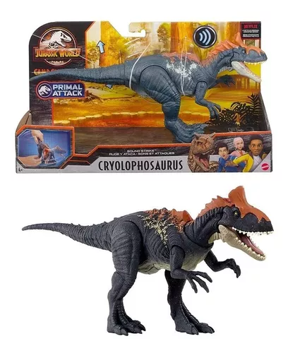 Jurassic World Figura Dinossauro Cryolophosaurus Rugidos e Ataques