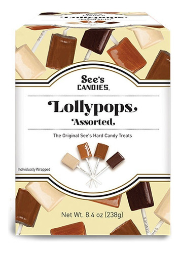 Sees Candies Paletas Surtidas Lollypops 4 Sabores 12 Piezas