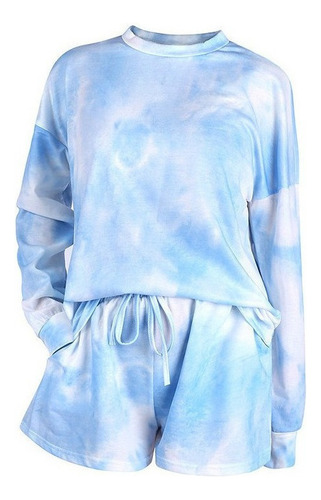 Conjunto Fleece Tie-dye / Shorts Y Blusa Tallas Grandes