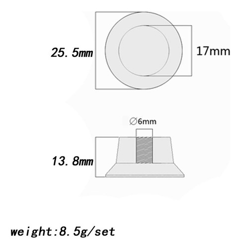 3x Abs Plástico Perillas De Control 1v2t Repuestos Para