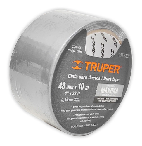 Cinta Americana Para Plomería 48 Mm X 10 Mts Truper Cdu-10x