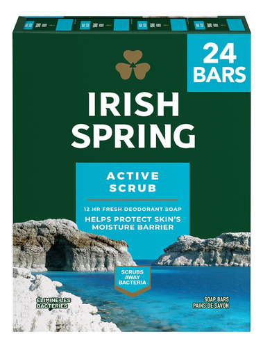 Irish Spring Active Scrub - Jabón De Barra Exfoliante Para.