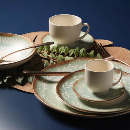Jogo com 6 xícaras de café com 6 pires Coup Stoneware New Mediterrâneo 97 ml Porto Brasil