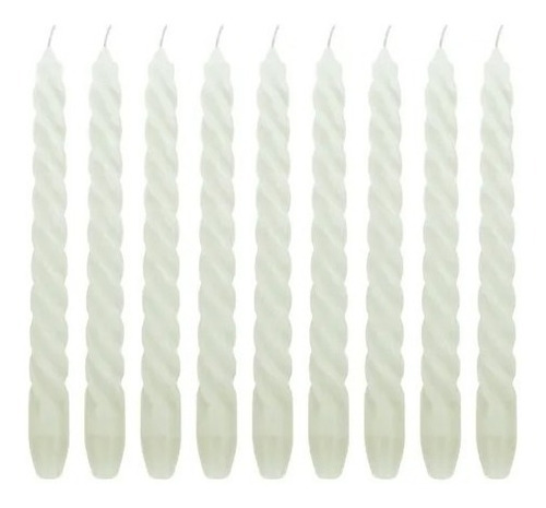 Velas Palito Torcida Decoração/castiçal - Kit 10 Unidades Branco