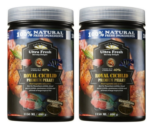 Alimento Azoo Ultra Fresh Royal Cichlid 460g Ciclido 2 Pz 