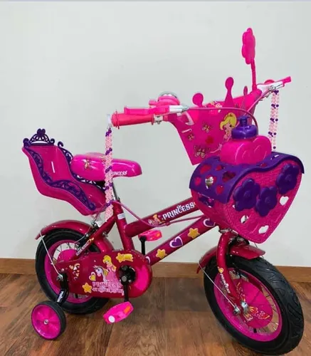 Bicicleta Infantil Para Niñas Y Niños Princesas Disney 16 Pulgadas De 5 A 7  Años Color Rosa Con Cesta, Ruedines Y Porta Muñecas con Ofertas en  Carrefour