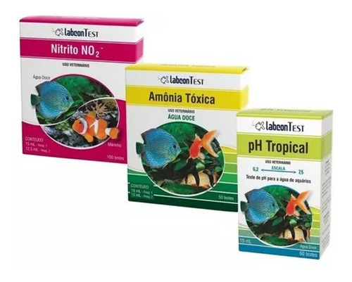 Alcon Kit Teste Para Aquário Doce-amonia-nitrito-ph Cor Água