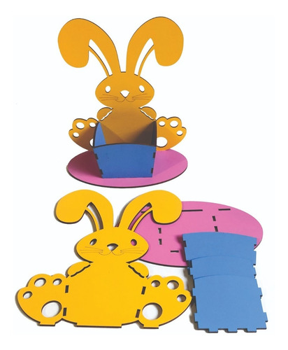 Imagen 2 de 4 de Canasta De Huevos De Pascua Para Armar- Pack De 3 Unidades