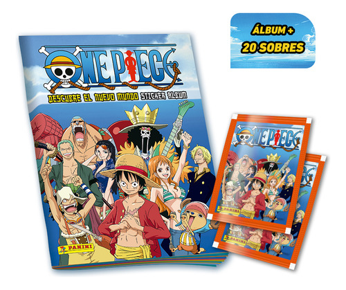Imagen 1 de 1 de Set Álbum One Piece Descubre El Nuevo Mundo- Álbum+20 Sobres