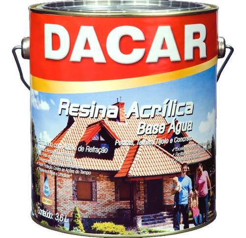 Resina Acrilica Base Agua 3,6l Dacar Incolor