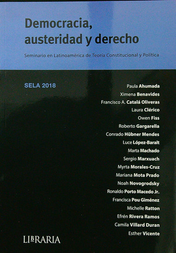 Democracia, Austeridad Y Derecho - Sela 2019, De Aa. Vv.. Editorial Libraria, Tapa Blanda En Español