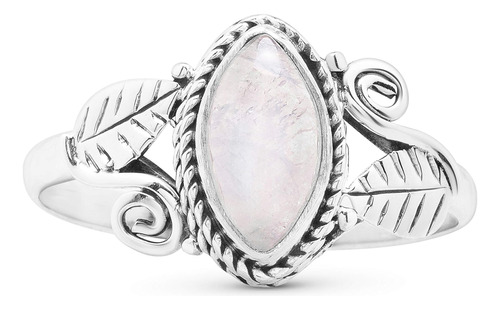 Koral Jewelry Marquise Moonstone Espiral Y Anillo De Hoja - 