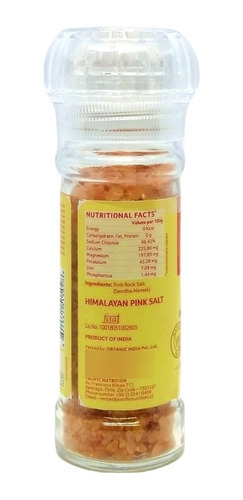 Imagen 2 de 9 de Molinillo Sal Rosada Himalaya 100grs Organic India