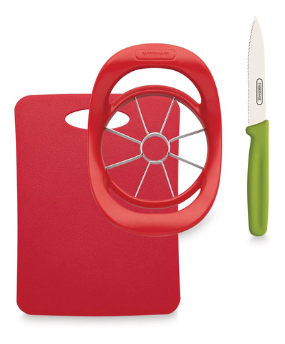 Farberware - Juego De 3 Piezas Para Comer, Color Rojo Y Verd