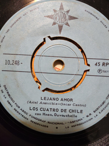 Vinilo Single De Los Cuatro De Chile Lejano Amor ( U37