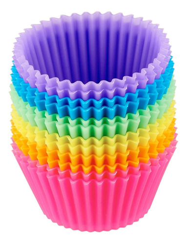 Juego De 12 Tazas De Silicona Para Hornear Cupcakes, Reutili