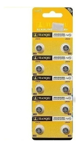Baterías Alcalinas Pilas Lr41 1,5v Carton X10 Unidades
