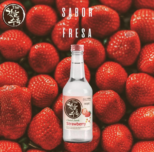 Soju Strawberry Bebida De Corea De Fresa 20 Botellas 375ml