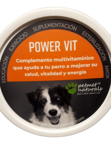 Imagen 1 de 1 de Vitaminas Perro Petmet Naturals Power Multivitamínico 300gr