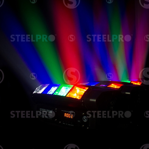 Imagen 7 de 8 de Cabeza Movil Minispider 8 Led Beam Doble Movimiento Steelpro