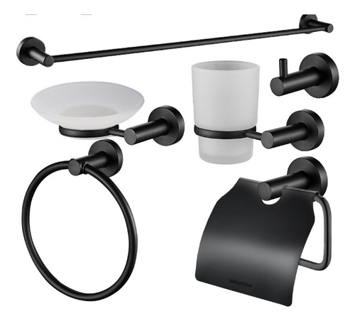 Set Accesorios De Baño Negro Wadfow Wzg1517