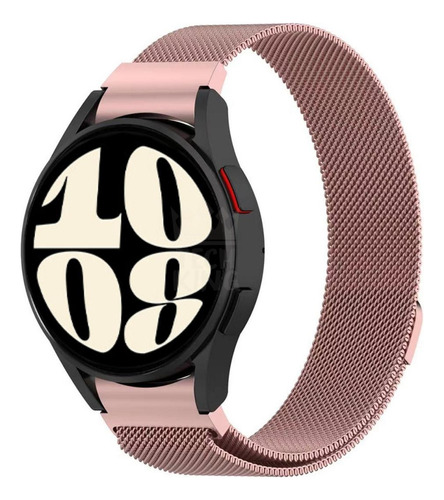 Pulseira Fecho Redge Metálica Para Samsung Watch6 40mm Cor Rose