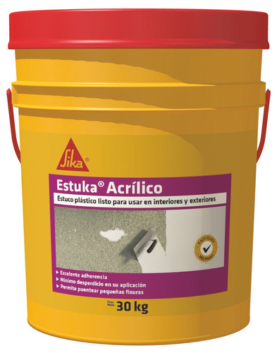 Sika Estuka Acrílico Estuco Para Interior Y Exterior 30kg