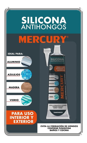 Silicona Antihongos Blister 50gr Transparente Mercury