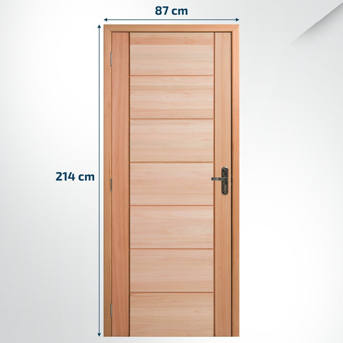 Kit Porta Pronta Maciça 214x87cm Eucalipto Esquerda Pm58