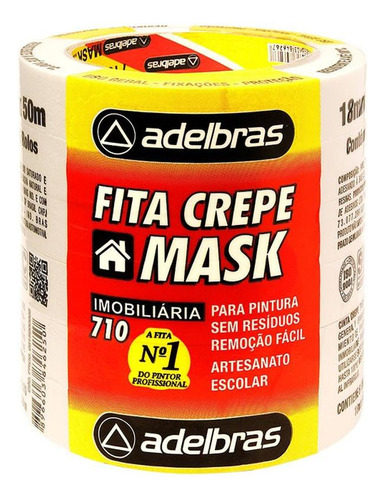 Fita Crepe Adelbras Mask 18x50m  615000005 - Kit C/6