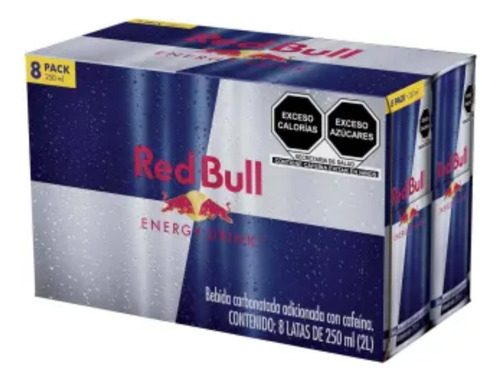 Bebida Energética Red Bull Con 8 Pzas De 250 Ml C/u