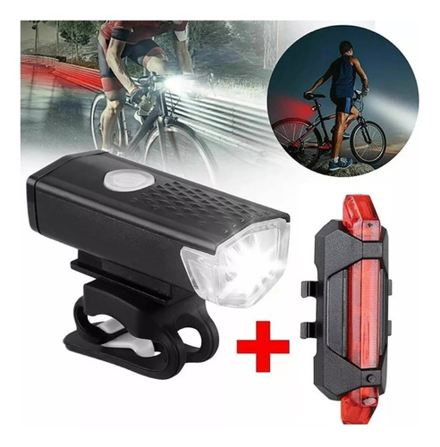 Luces Led Para Bicicleta Recargables Usb Delantera Y Trasera