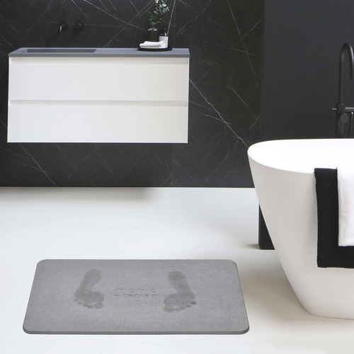 Momo Lifestyle Stone Bath Mat Drytomita 23.6 X 15.4 Graphite