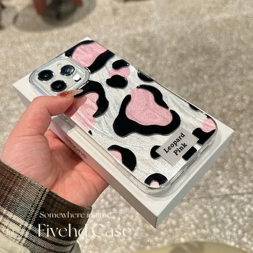 Carcasa Ins Trendy Chic Con Diseño De Leopardo Rosa Para Oppo A16 A15 A17 A1