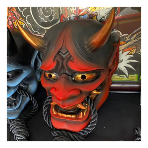 Oh Kabuki Oni Samurai Full Mask Rojo Negro A