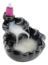 Comprar Fuente Cascada Humo Porta Sahumerio 10 Conos De Flor Color Negro