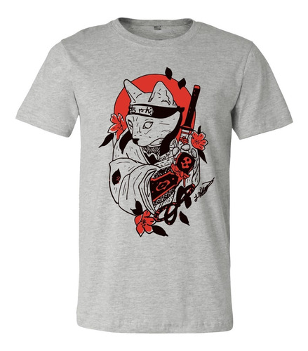 Playera Gato Samurai Estetica Japonesa Demonio Oni Art M2516