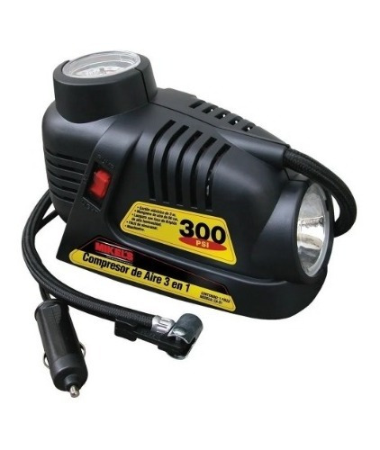 Mini Compresor D/aire 12 V 3 En 1 (300 Psi) Manguera De 60cm