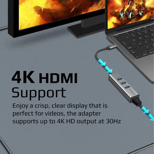 Hub Usb-c 3.0 Hdmi 4k Usb 3.0 5gbps Mediahub-c3 Backup