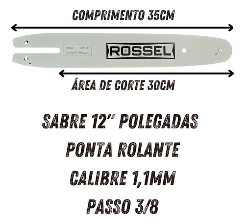 Kit 2 Sabre Saibro 30cm Para Motosserras Stihl Ms170 Ms180