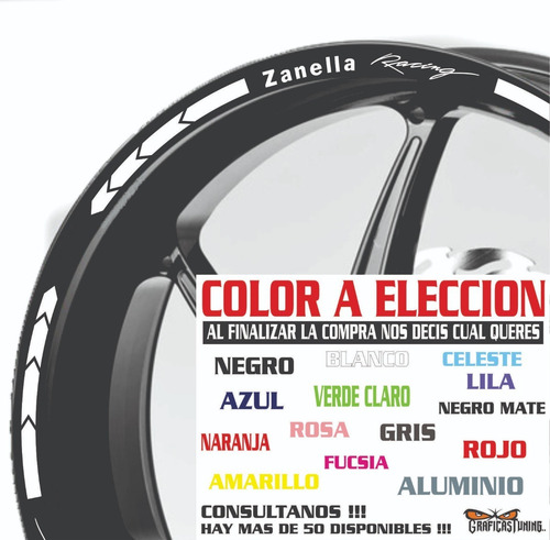 Imagen 7 de 10 de Calcos Zanella Llantas + Regalo - 00165 Graficastuning